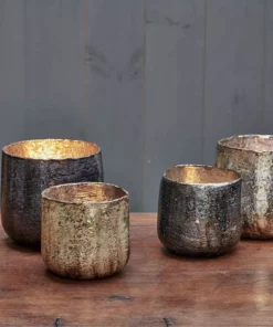 Nkuku Aban Rustic Tealight - Rustic Gold