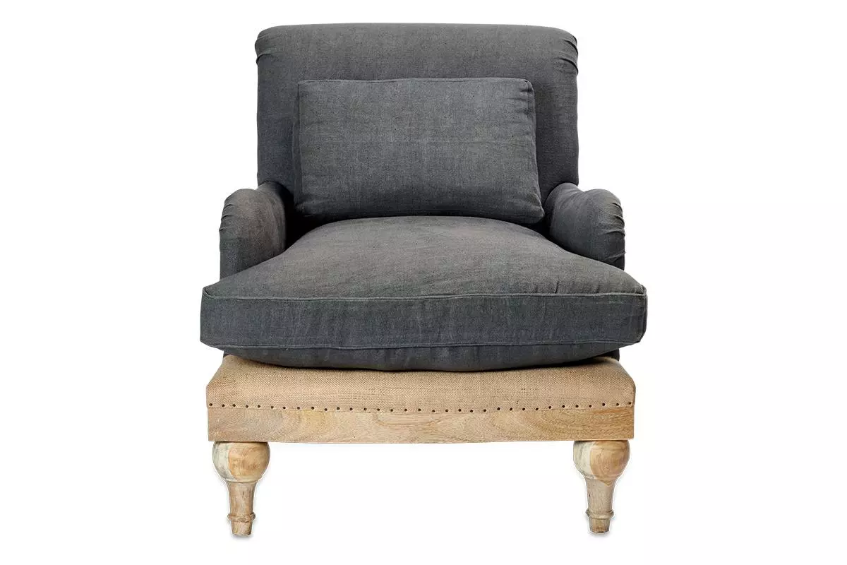 Nkuku Abe Linen Armchair - Charcoal 12 Nkuku Abe Linen Armchair - Charcoal