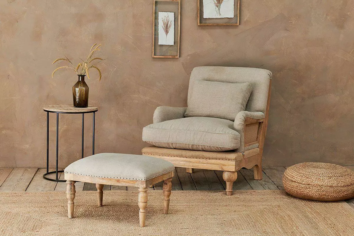 Nkuku Abe Linen Armchair - Stone Living Room 9 Nkuku Abe Linen Armchair - Stone Living Room