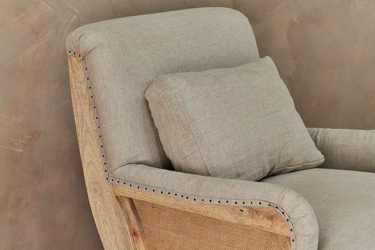 Nkuku Abe Linen Armchair - Stone Living Room 8 Nkuku Abe Linen Armchair - Stone Living Room