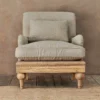 Nkuku Abe Linen Armchair - Stone Living Room