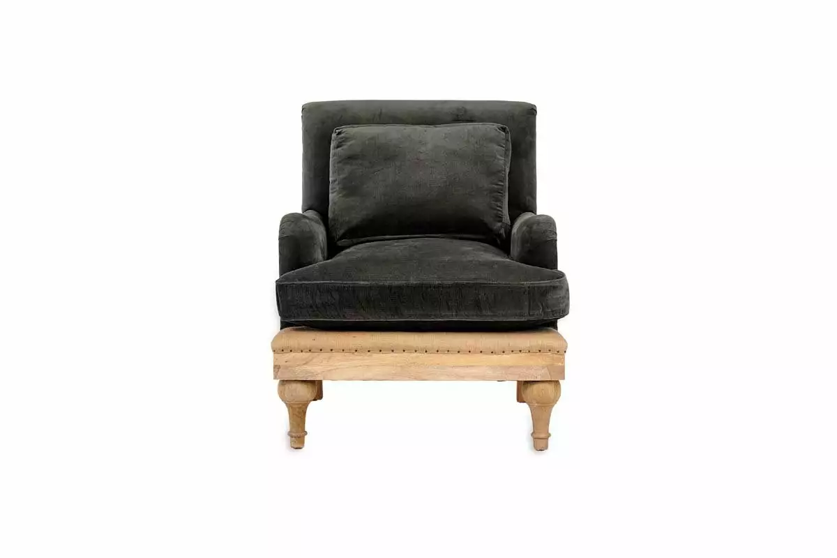 Nkuku Abe Velvet Armchair - Moss Living Room 11 Nkuku Abe Velvet Armchair - Moss Living Room