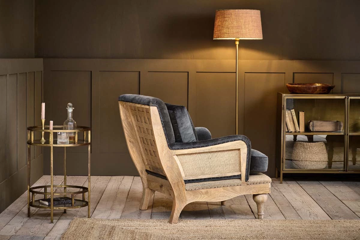 Nkuku Abe Velvet Armchair - Moss Living Room 6 Nkuku Abe Velvet Armchair - Moss Living Room