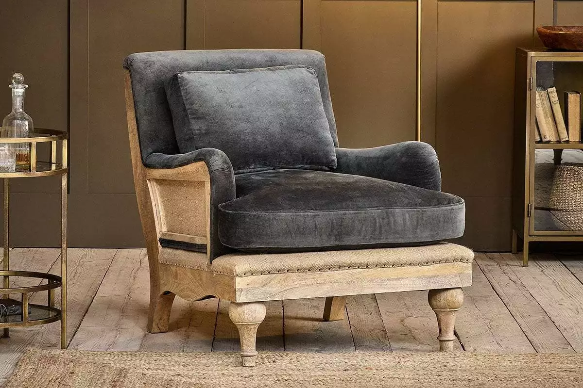 Nkuku Abe Velvet Armchair - Moss Living Room 3 Nkuku Abe Velvet Armchair - Moss Living Room