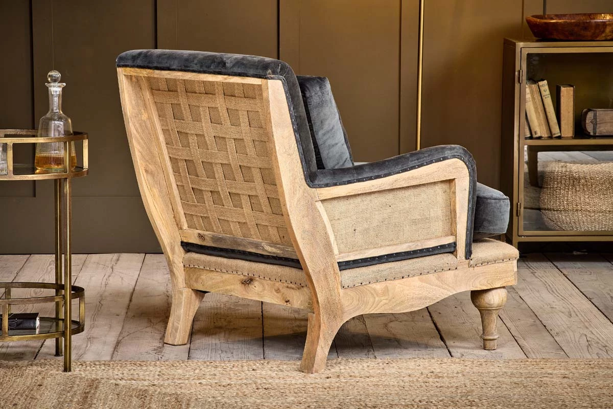 Nkuku Abe Velvet Armchair - Moss Living Room 8 Nkuku Abe Velvet Armchair - Moss Living Room