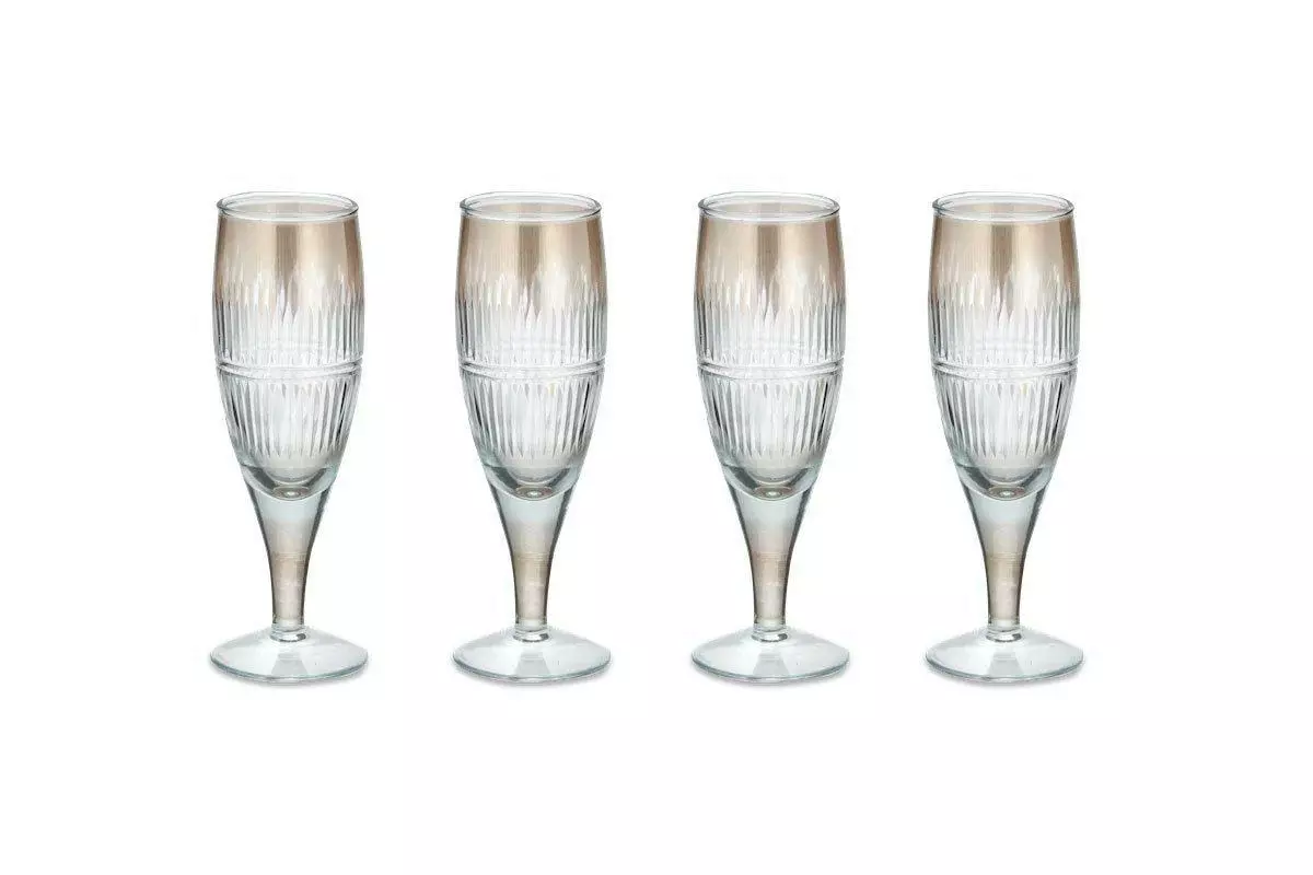Nkuku Abeeko Champagne Glass - Aged Gold (Set Of 4) 5 Nkuku Abeeko Champagne Glass - Aged Gold (Set Of 4)