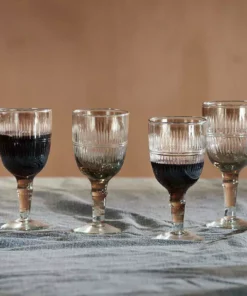 Nkuku Abeeko Wine Glass - Aged Gold (Set Of 4)