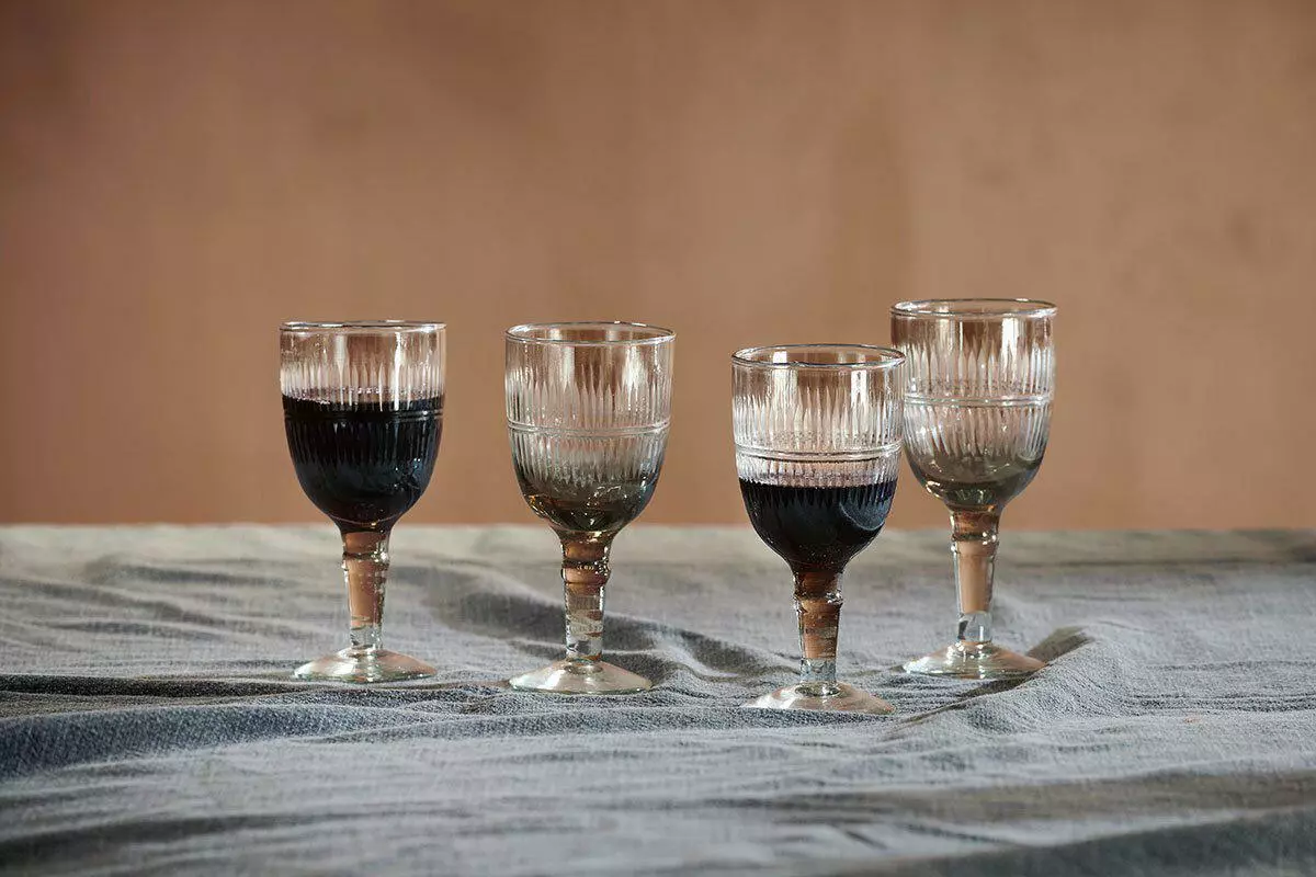 Nkuku Abeeko Wine Glass - Aged Gold (Set Of 4) 3 Nkuku Abeeko Wine Glass - Aged Gold (Set Of 4)