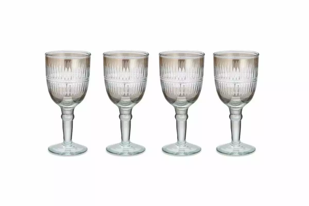 Nkuku Abeeko Wine Glass - Aged Gold (Set Of 4) 5 Nkuku Abeeko Wine Glass - Aged Gold (Set Of 4)