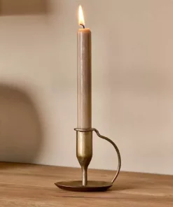 Nkuku Ada Iron Candlestick - Antique Brass