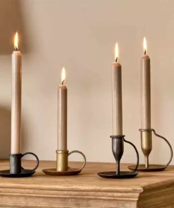 Nkuku New Arrivals Ada Iron Candlestick - Antique Black