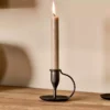 Nkuku New Arrivals Ada Iron Candlestick - Antique Black