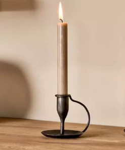 Nkuku New Arrivals Ada Iron Candlestick - Antique Black