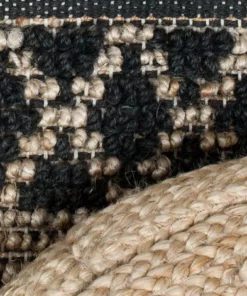 Nkuku Ambara Jute Rug - Large - Black & Natural