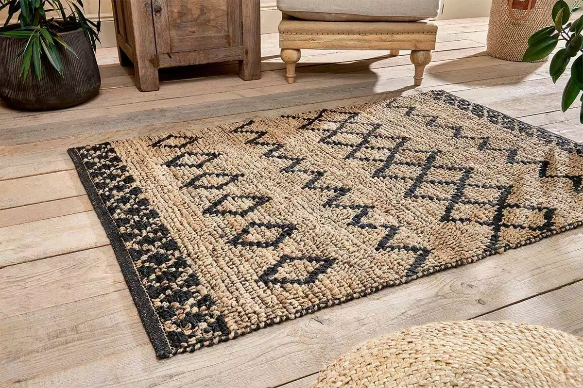 Nkuku Ambara Jute Rug - Medium - Black & Natural Home Accessories 3 Nkuku Ambara Jute Rug - Medium - Black & Natural Home Accessories