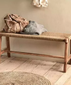 Nkuku New Arrivals Amhara Acacia & Jute Woven Bench