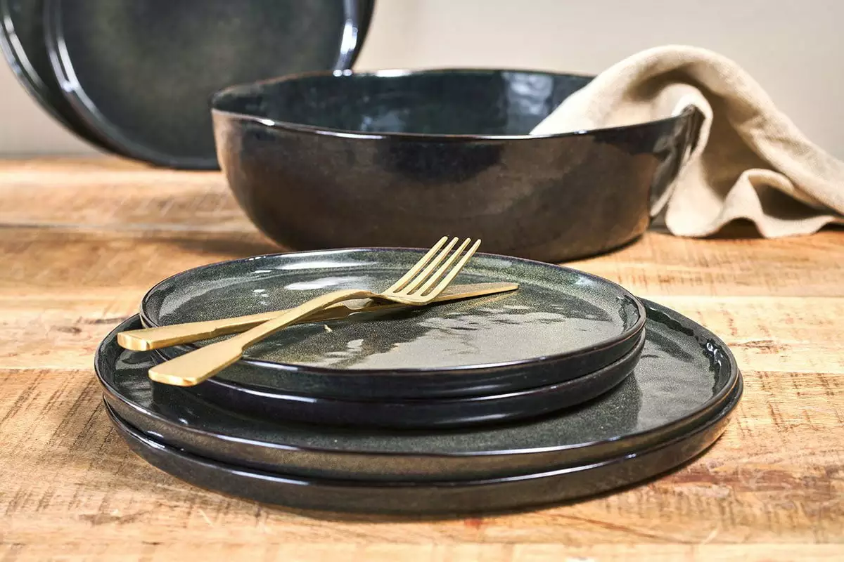 Nkuku Amina Serving Bowl - Sea Grey - Large New Arrivals 5 Nkuku Amina Serving Bowl - Sea Grey - Large New Arrivals