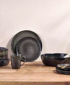 Nkuku Amina Serving Bowl - Sea Grey - Large New Arrivals 10 Nkuku Amina Serving Bowl - Sea Grey - Large New Arrivals