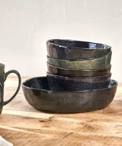 Nkuku Amina Serving Bowl - Sea Grey - Small New Arrivals 9 Nkuku Amina Serving Bowl - Sea Grey - Small New Arrivals