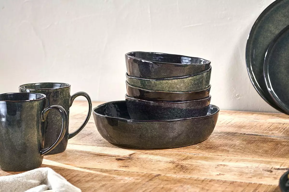 Nkuku Amina Serving Bowl - Sea Grey - Small New Arrivals 5 Nkuku Amina Serving Bowl - Sea Grey - Small New Arrivals