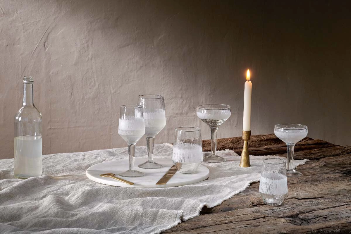 Nkuku Anara Etched Champagne Glass - Clear (Set Of 4) 6 Nkuku Anara Etched Champagne Glass - Clear (Set Of 4)