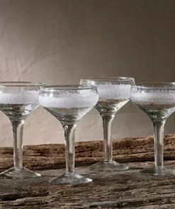 Nkuku Anara Etched Champagne Glass - Clear (Set Of 4)
