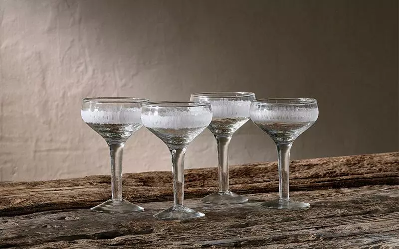 Nkuku Anara Etched Champagne Glass - Clear (Set Of 4) 3 Nkuku Anara Etched Champagne Glass - Clear (Set Of 4)