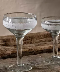 Nkuku Anara Etched Champagne Glass - Clear (Set Of 4)