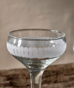 Nkuku Tableware Anara Etched Cocktail Glass - Clear (Set Of 4)