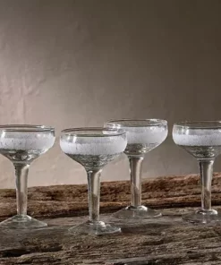 Nkuku Tableware Anara Etched Cocktail Glass - Clear (Set Of 4)