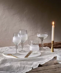 Nkuku Tableware Anara Etched Cocktail Glass - Clear (Set Of 4)