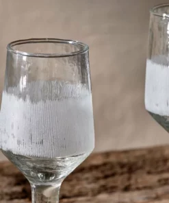 Nkuku Tableware Anara Etched Wine Glass - Clear - Small (Set Of 4)