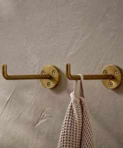 Nkuku Aniko Iron Hook - Brass (Set Of 2)