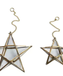 Nkuku Antique Brass Glass Star