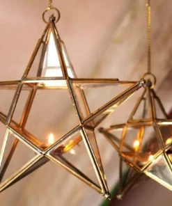 Nkuku Antique Brass Glass Star