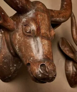Nkuku Arba Wooden Cow Head - Large Home Accessories