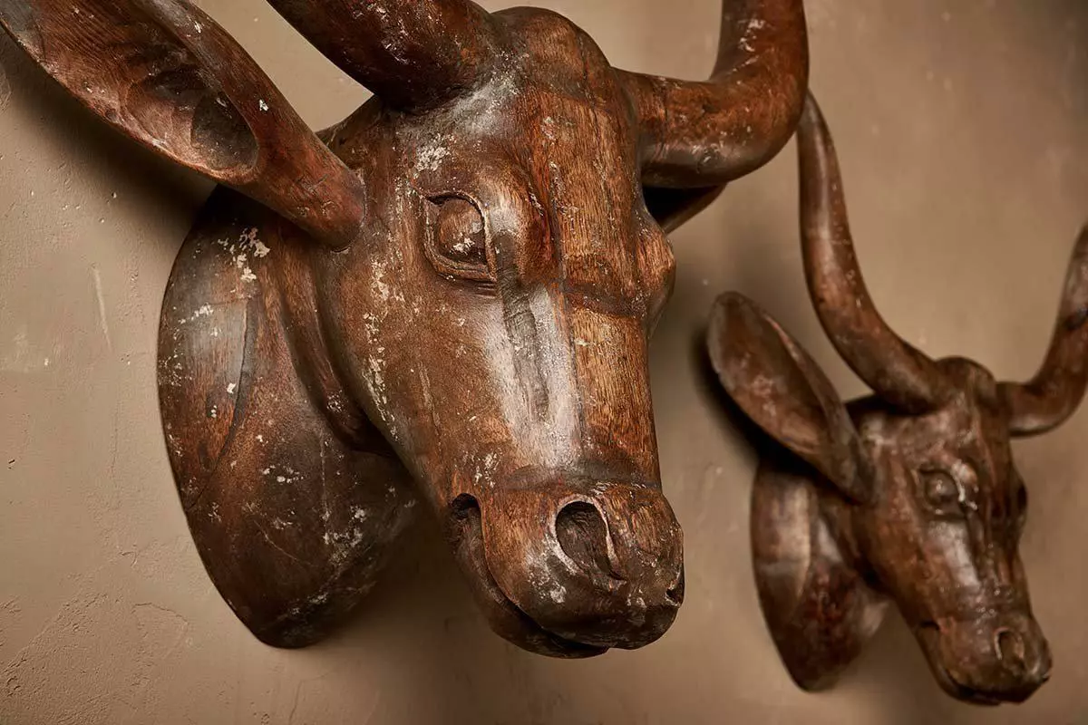 Nkuku Arba Wooden Cow Head - Large Home Accessories 4 Nkuku Arba Wooden Cow Head - Large Home Accessories