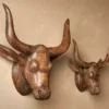 Nkuku Arba Wooden Cow Head - Large Home Accessories