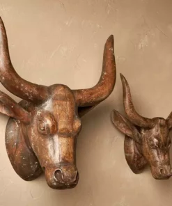Nkuku Arba Wooden Cow Head - Large Home Accessories