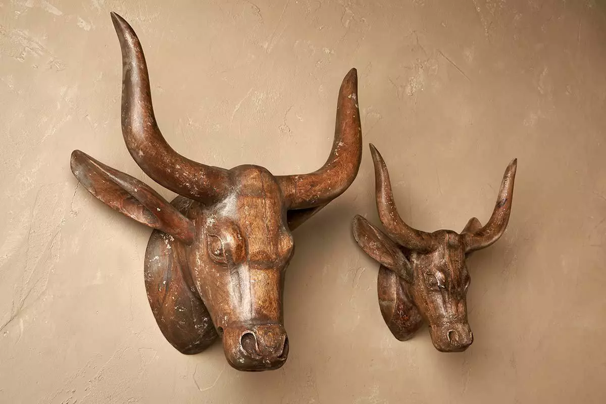 Nkuku Arba Wooden Cow Head - Large Home Accessories 3 Nkuku Arba Wooden Cow Head - Large Home Accessories