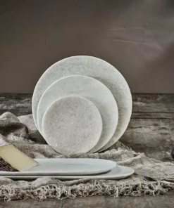 Nkuku Serveware Arjun Marble Platter - White