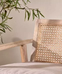 Nkuku New Arrivals Atri Mango Wood & Cane Occasional Chair