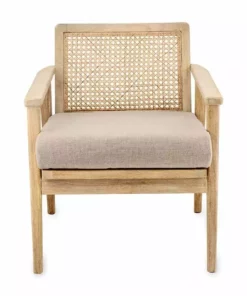 Nkuku New Arrivals Atri Mango Wood & Cane Occasional Chair