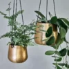 Nkuku Home Accessories Atsu Brass Hanging Planter