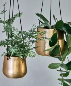 Nkuku Home Accessories Atsu Brass Hanging Planter