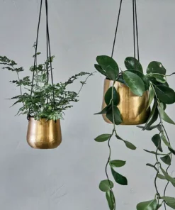 Nkuku Home Accessories Atsu Brass Hanging Planter