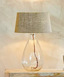 Nkuku Baba Clear Glass Lamp - Large Tall Living Room