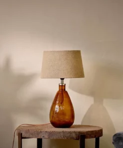 Nkuku Baba Glass Lamp - Burnt Amber - Small Tall Living Room