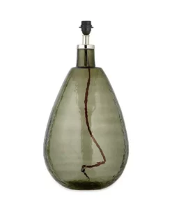 Nkuku Living Room Baba Green Smoke Glass Lamp - Large Tall