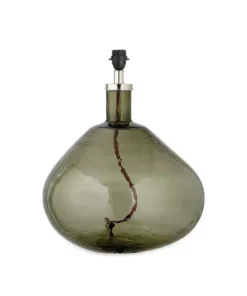 Nkuku Living Room Baba Green Smoke Glass Lamp - Large Wide